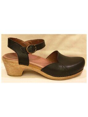 DANSKO Clog Shoe Size EU38/US 7.5/8 Black Leather